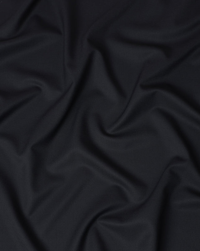 Classic Black Super 140s Wool Blend Suiting Fabric 150cm