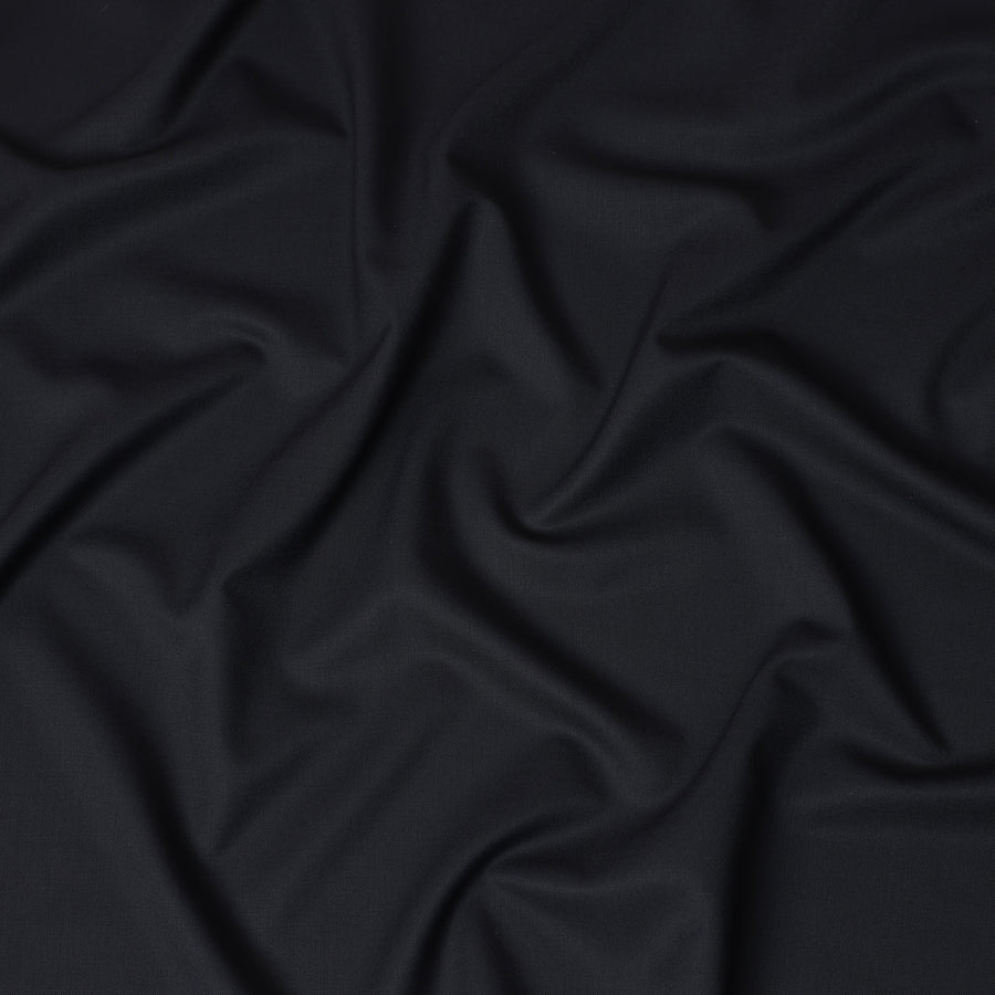 Classic Black Super 140s Wool Blend Suiting Fabric 150cm