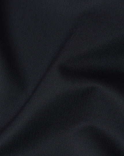 Classic Black Super 140s Wool Blend Suiting Fabric 150cm