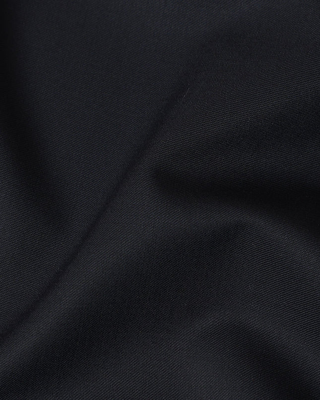 Classic Black Super 140s Wool Blend Suiting Fabric 150cm