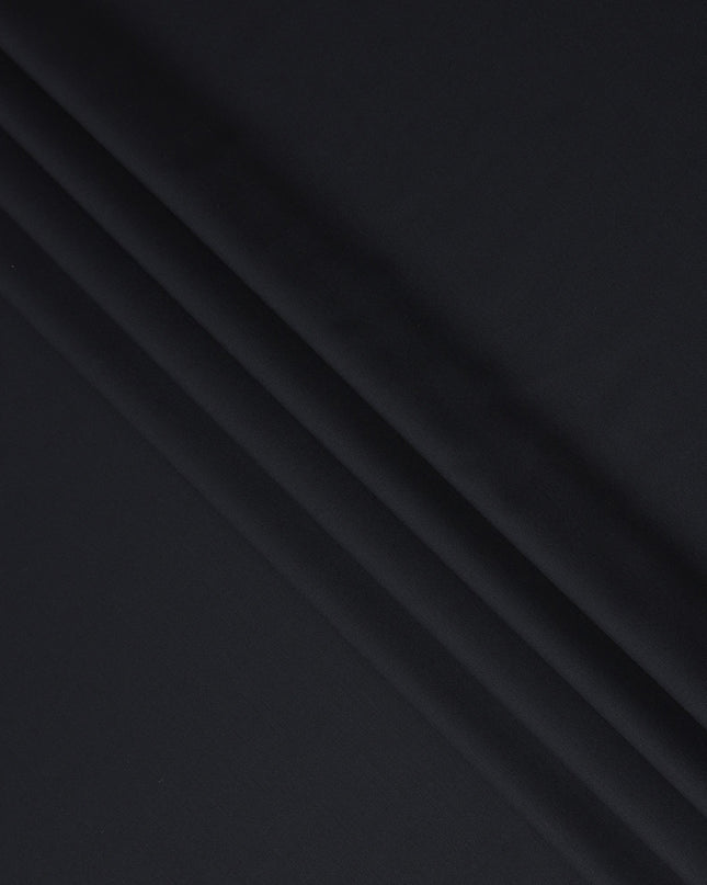 Classic Black Super 140s Wool Blend Suiting Fabric 150cm