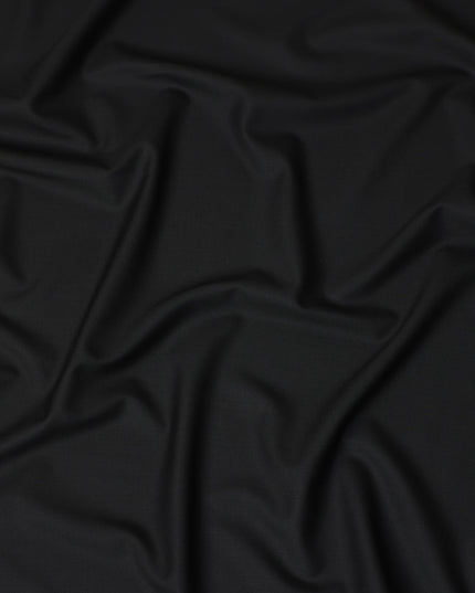 Pure Black Super 160s Italian Wool Suiting Fabric 150cm