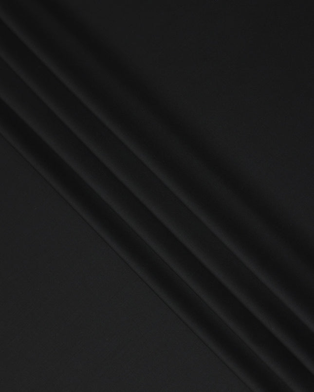 Pure Black Super 160s Italian Wool Suiting Fabric 150cm
