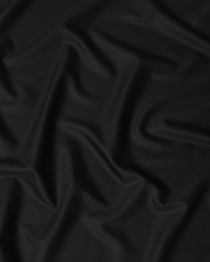Sleek Black Super 130s Italian Wool Suiting Fabric 150cm
