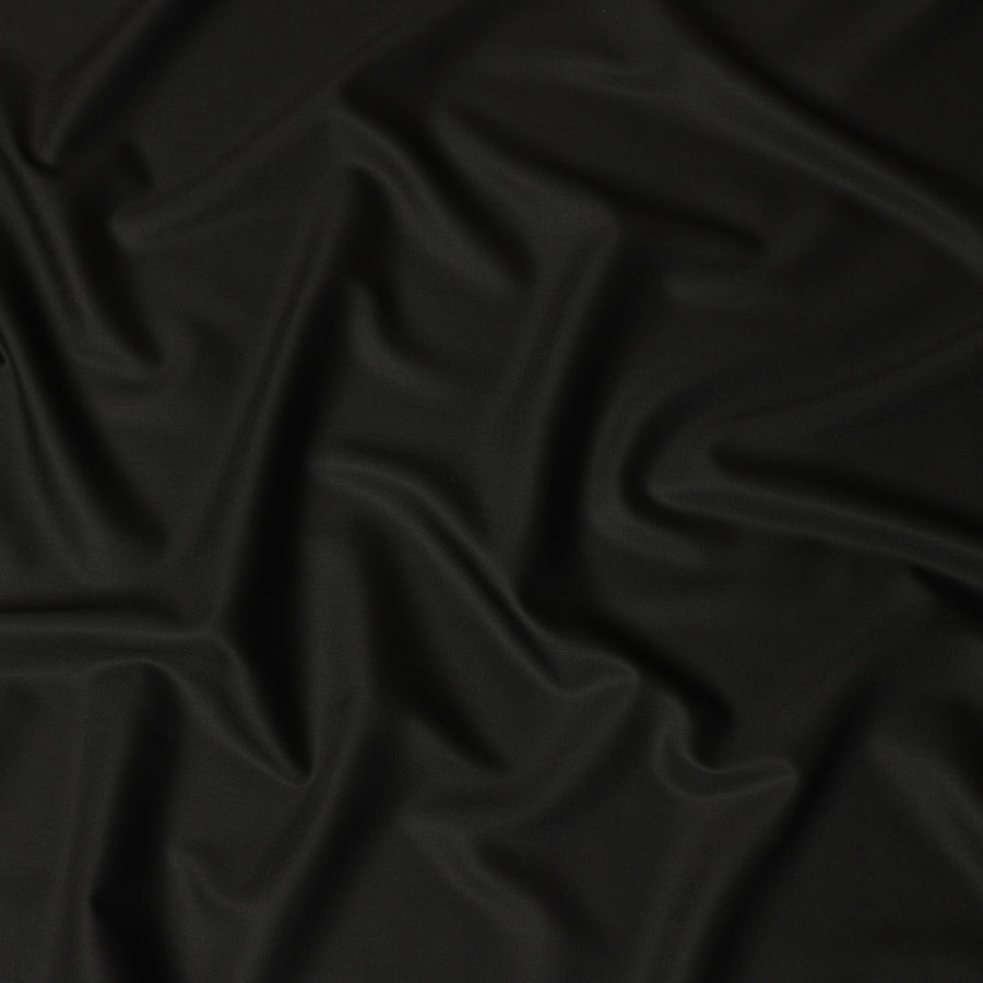 Sleek Black Super 130s Italian Wool Suiting Fabric 150cm