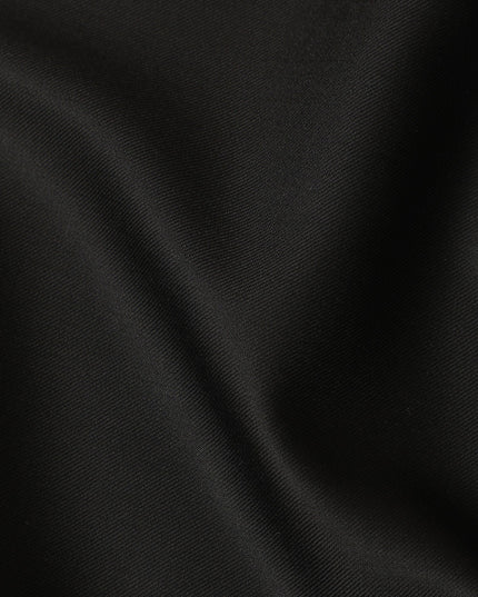 Sleek Black Super 130s Italian Wool Suiting Fabric 150cm