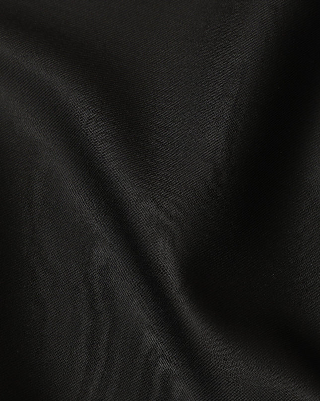 Sleek Black Super 130s Italian Wool Suiting Fabric 150cm