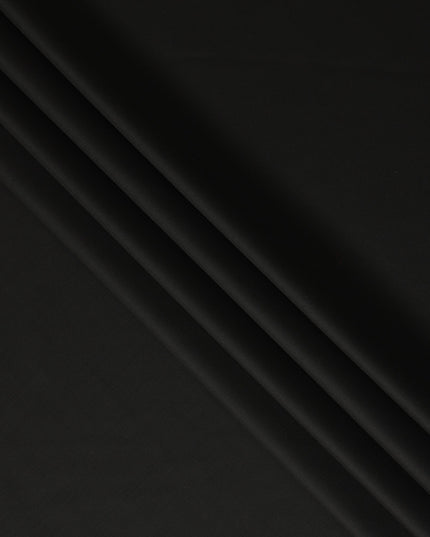 Sleek Black Super 130s Italian Wool Suiting Fabric 150cm