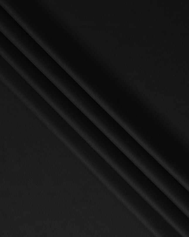 Sleek Black Super 130s Italian Wool Suiting Fabric 150cm