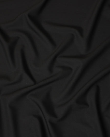 Pure Black Super 150s Pure English Wool Suiting Fabric 150cm