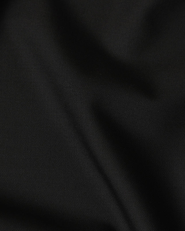 Pure Black Super 150s Pure English Wool Suiting Fabric 150cm