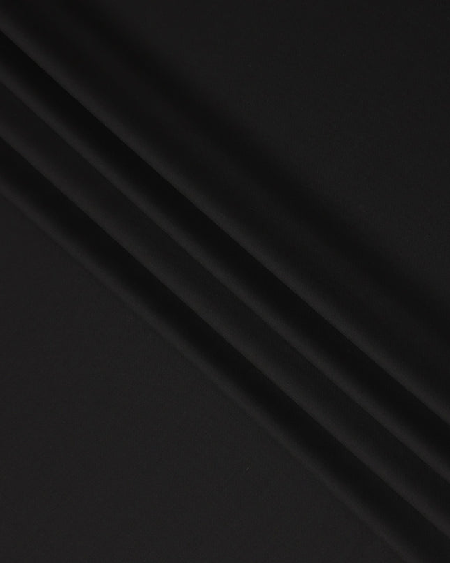 Pure Black Super 150s Pure English Wool Suiting Fabric 150cm