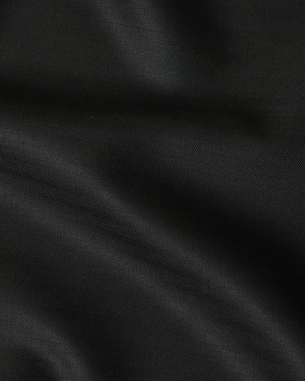 Classic Black Super 150s Italian Wool Blend Suiting Fabric 1