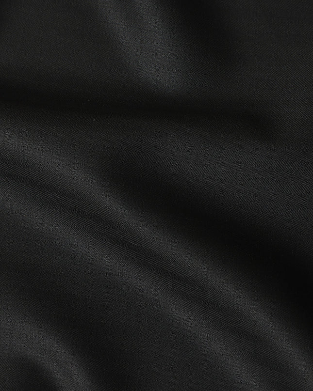Classic Black Super 150s Italian Wool Blend Suiting Fabric 1