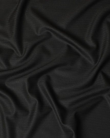 Pure Black Super 150s Pure English Wool Suiting Fabric 150cm