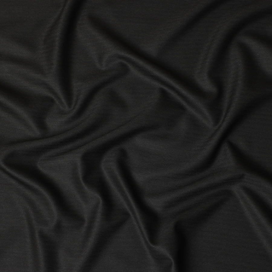 Pure Black Super 150s Pure English Wool Suiting Fabric 150cm