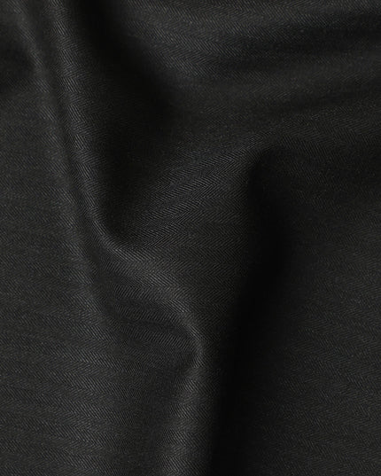 Pure Black Super 150s Pure English Wool Suiting Fabric 150cm