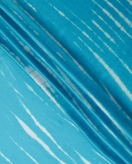 Sky Blue Tie-Dye Silk Satin Fabric 110cm
