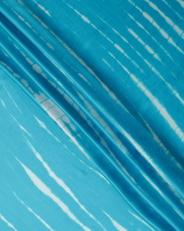 Sky Blue Tie-Dye Silk Satin Fabric 110cm