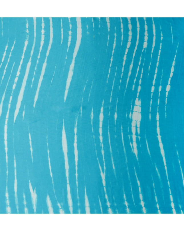 Sky Blue Tie-Dye Silk Satin Fabric 110cm
