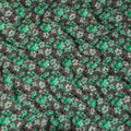 Emerald Green Floral Silk Crepe Fabric 110cm