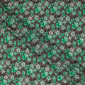 Emerald Green Floral Silk Crepe Fabric 110cm