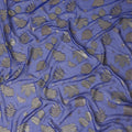 Blue Leaf Embroidered Silk Garbasaar 110cm
