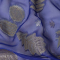 Blue Leaf Embroidered Silk Garbasaar 110cm