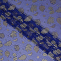 Blue Leaf Embroidered Silk Garbasaar 110cm