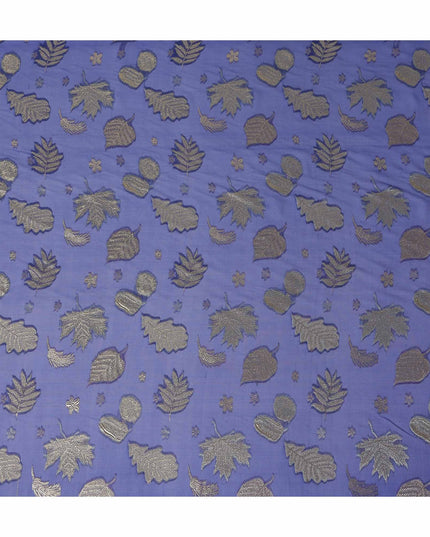 Blue Leaf Embroidered Silk Garbasaar 110cm