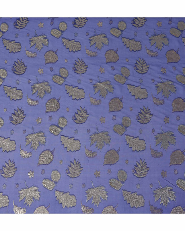 Blue Leaf Embroidered Silk Garbasaar 110cm