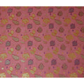 Coral Pink Leaf Embroidered Silk Garbasaar