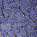 Indigo Blue Leaf Embroidered Silk Garbasaar