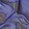 Indigo Blue Leaf Embroidered Silk Garbasaar