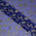 Indigo Blue Leaf Embroidered Silk Garbasaar