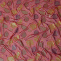 Salmon Coral Leaf Embroidered Silk Garbasaar
