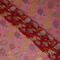 Salmon Coral Leaf Embroidered Silk Garbasaar