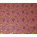 Salmon Coral Leaf Embroidered Silk Garbasaar