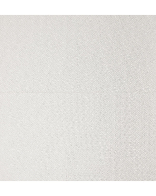 Ivory White Herringbone Cotton Voile Fabric 110cm