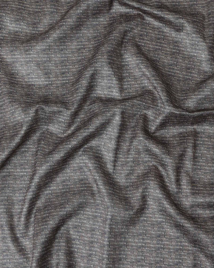 Charcoal Grey Self Design Synthetic Brocade