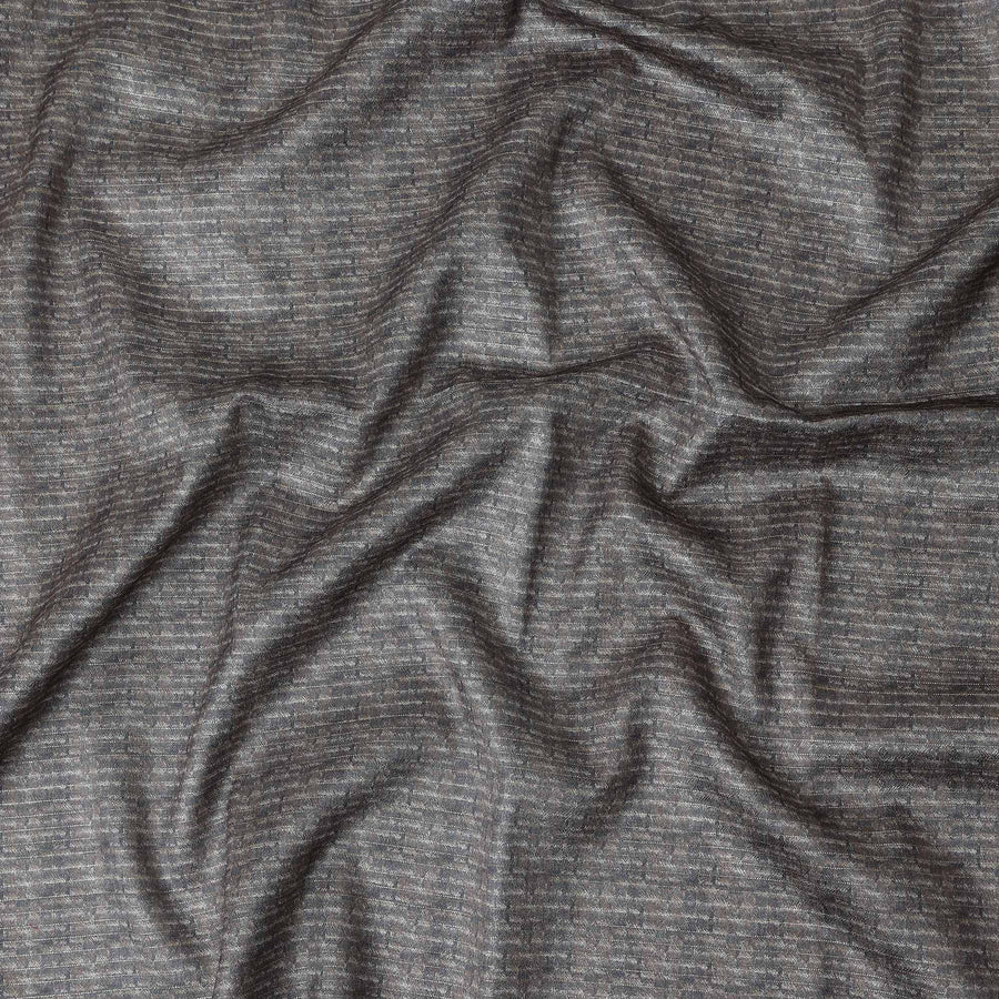 Charcoal Grey Self Design Synthetic Brocade