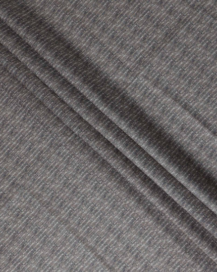 Charcoal Grey Self Design Synthetic Brocade