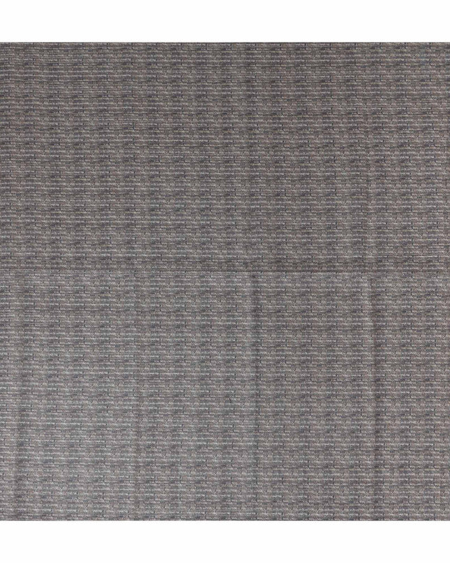 Charcoal Grey Self Design Synthetic Brocade