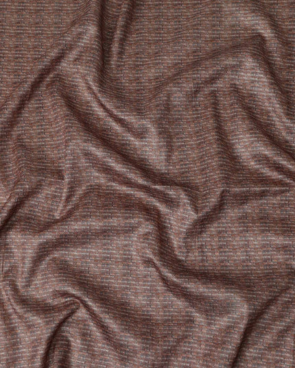 Chestnut Brown Synthetic Brocade Fabric