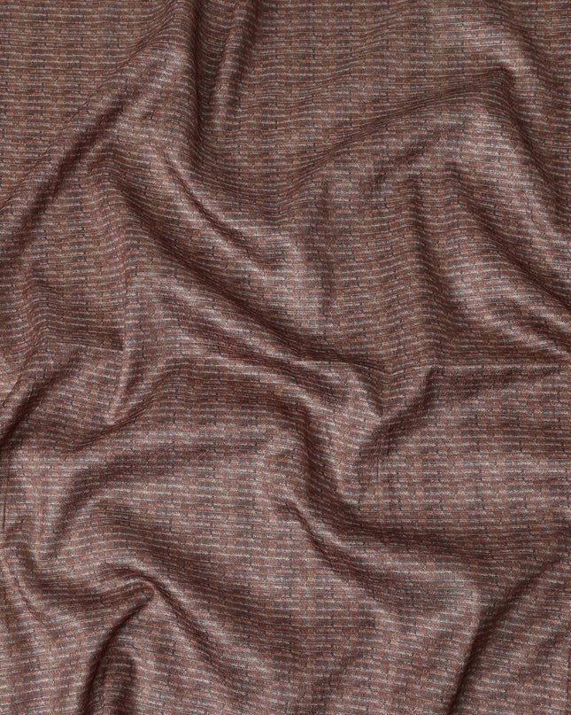 Chestnut Brown Synthetic Brocade Fabric