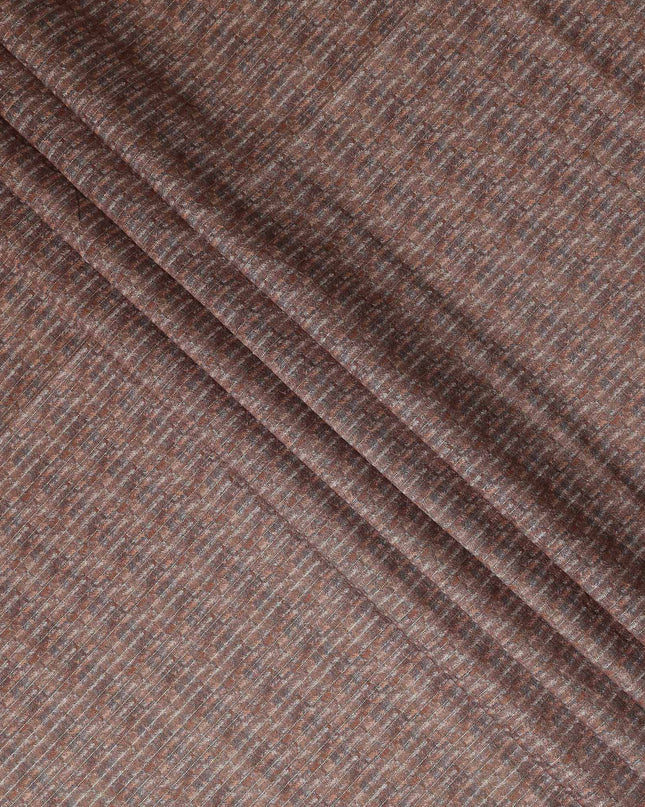 Chestnut Brown Synthetic Brocade Fabric