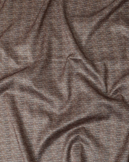 Mocha Brown Synthetic Brocade Fabric - Regal Fabrics