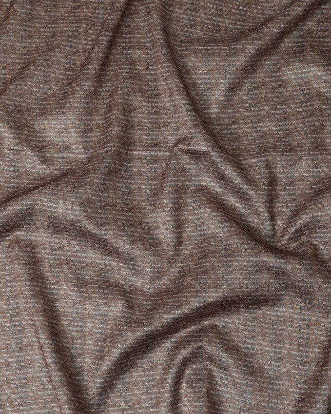 Mocha Brown Synthetic Brocade Fabric - Regal Fabrics