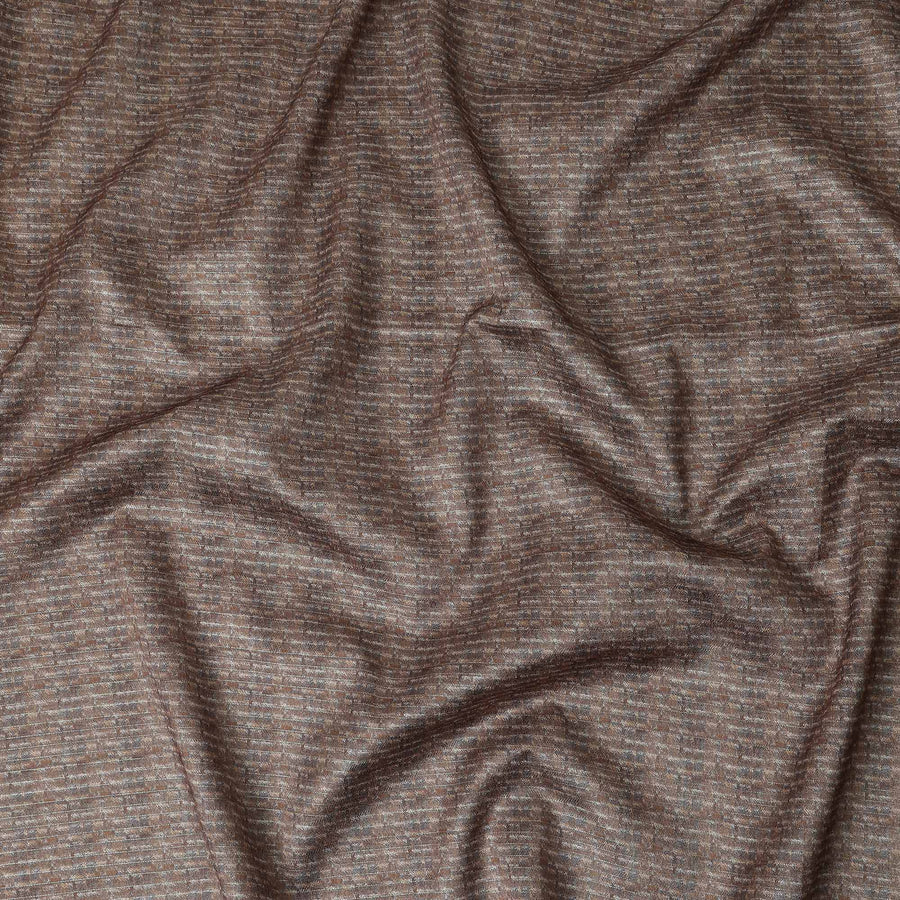 Mocha Brown Synthetic Brocade Fabric - Regal Fabrics