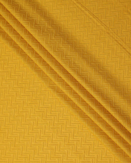 Mustard Yellow Embroidered Cotton Fabric - Regal